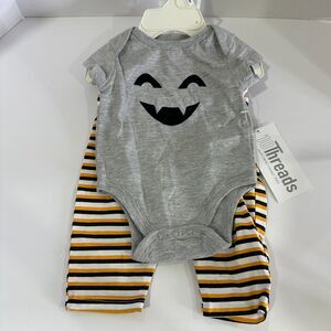 10Threads Toddler Baby Multicolor Bodysuit Pants Set Size‎ NB Halloween Stripe